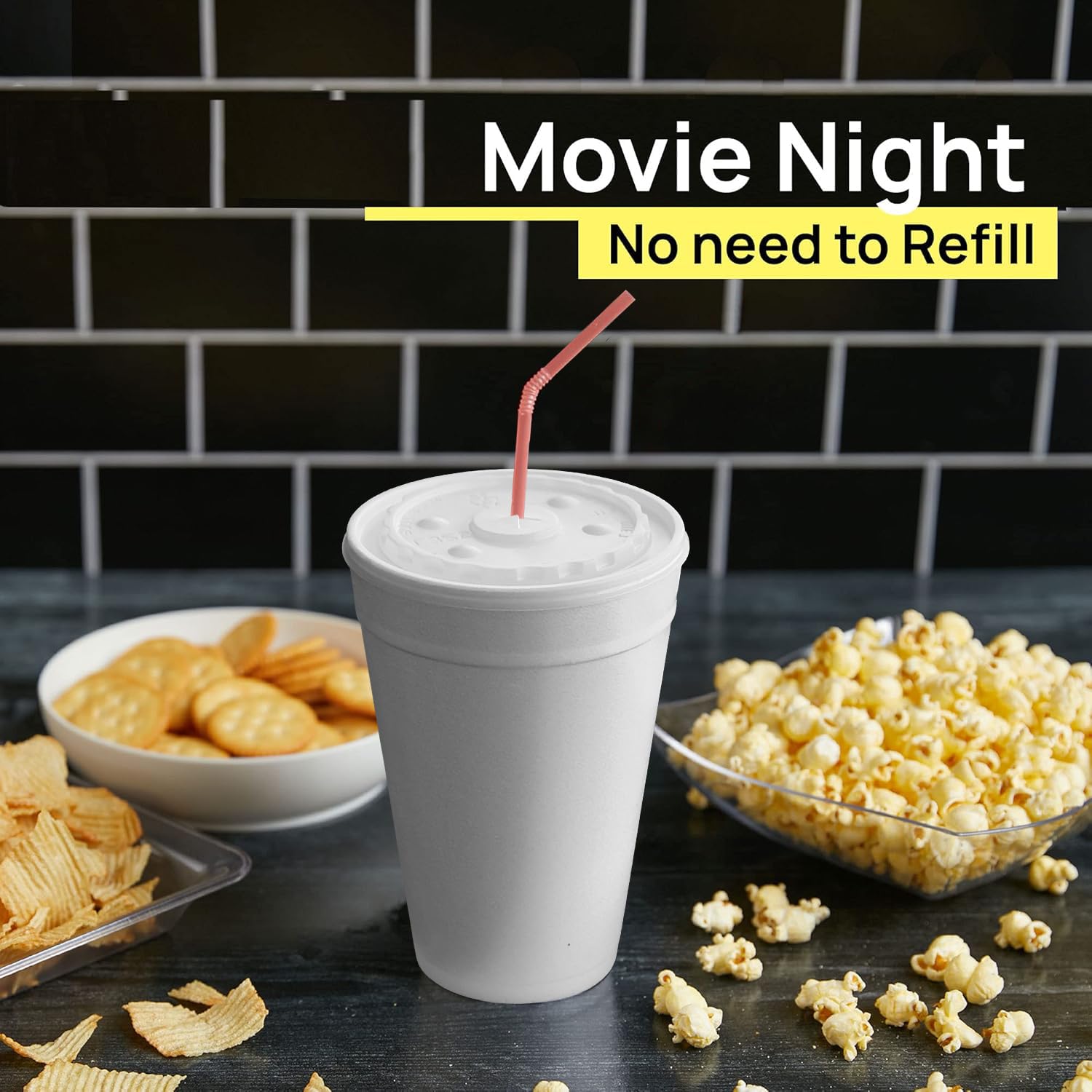 32 Oz Styrofoam Cups with Lids (25 Pack) Large Foam Cups for Hot and Cold Drinks, Insulated White Styrofoam Coffee Cups, Soda, Juice, Tea - Made in USA - Image 6