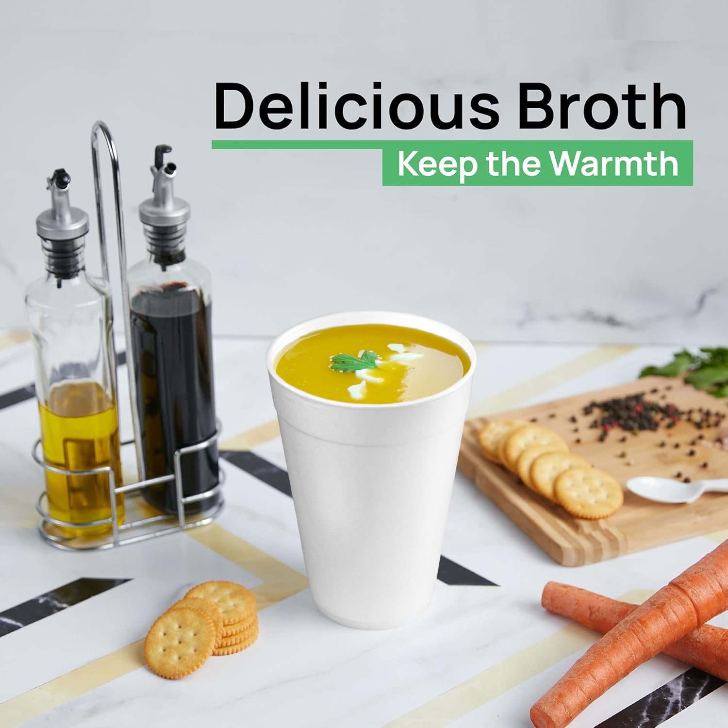 32 Oz Styrofoam Cups with Lids (25 Pack) Large Foam Cups for Hot and Cold Drinks, Insulated White Styrofoam Coffee Cups, Soda, Juice, Tea - Made in USA - Image 7