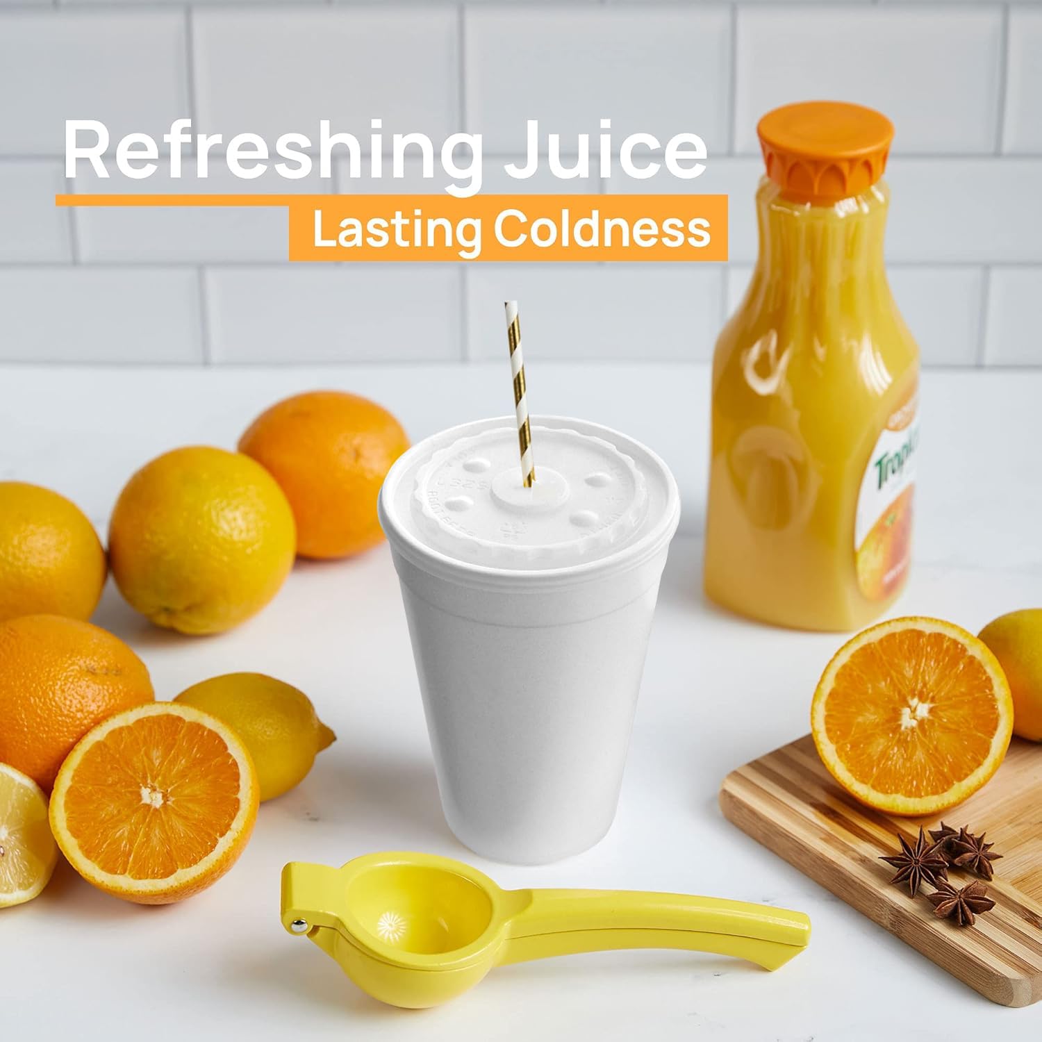 32 Oz Styrofoam Cups with Lids (25 Pack) Large Foam Cups for Hot and Cold Drinks, Insulated White Styrofoam Coffee Cups, Soda, Juice, Tea - Made in USA - Image 8