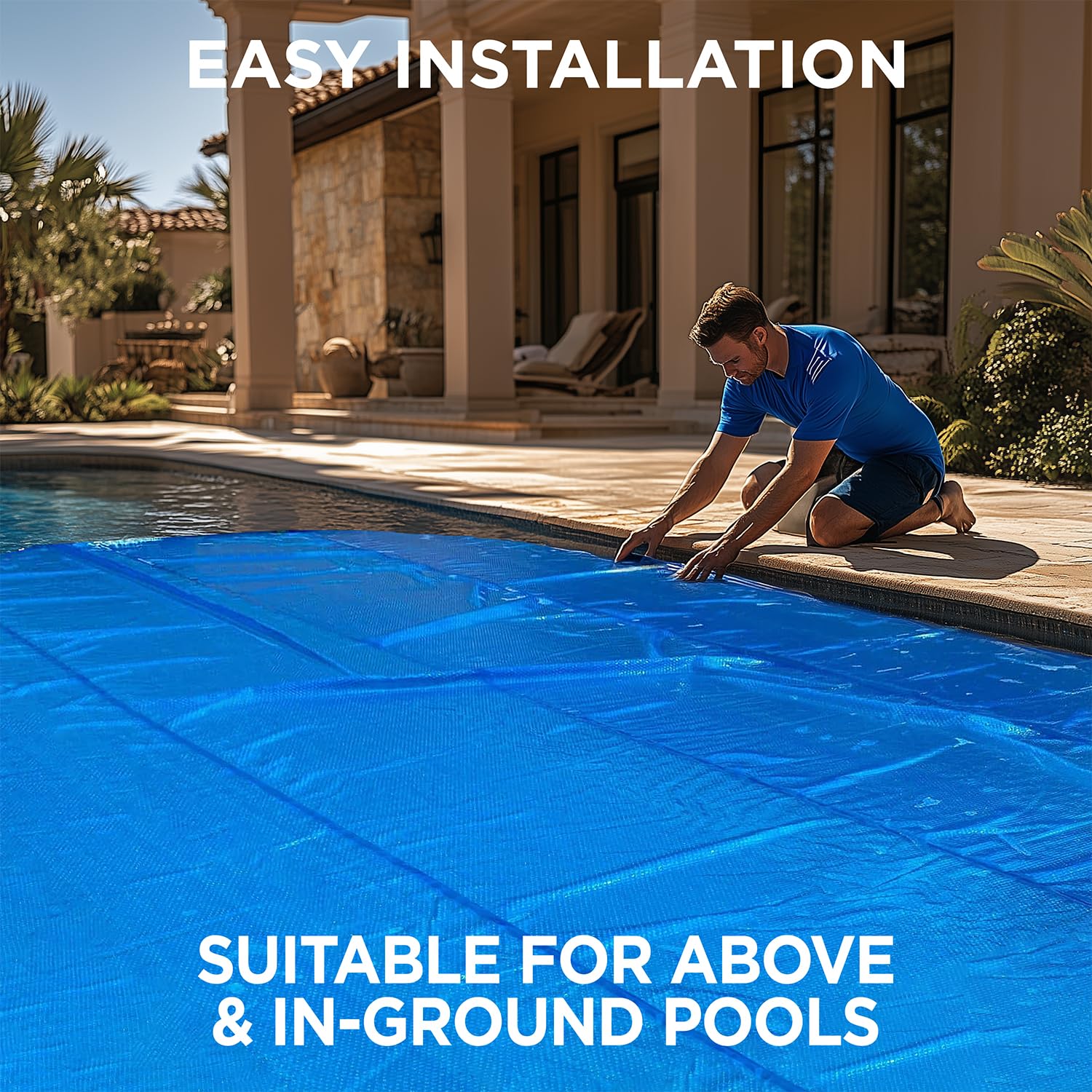 Shop Square 12' x 20' Oval Solar Cover for Inground and Above Ground Pool, 8 Mil - Premium Heavy Duty Solar Blanket for Above Ground Pool, Blue - Made in USA - Image 6