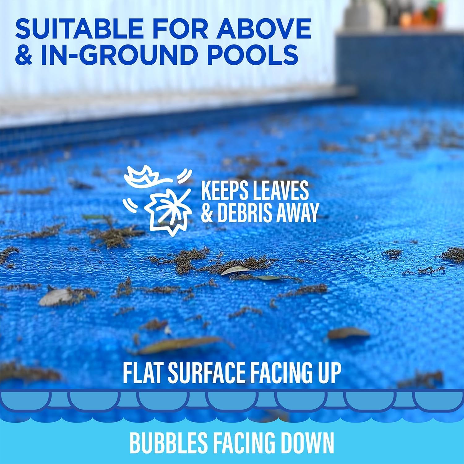 Shop Square 18 x 36 Foot Rectangle Solar Pool Cover for Inground and Above Ground Pools, 16 Mil - Premium Heavy Duty Solar Blanket for Above Ground Pool, Blue - Made in USA - Image 6