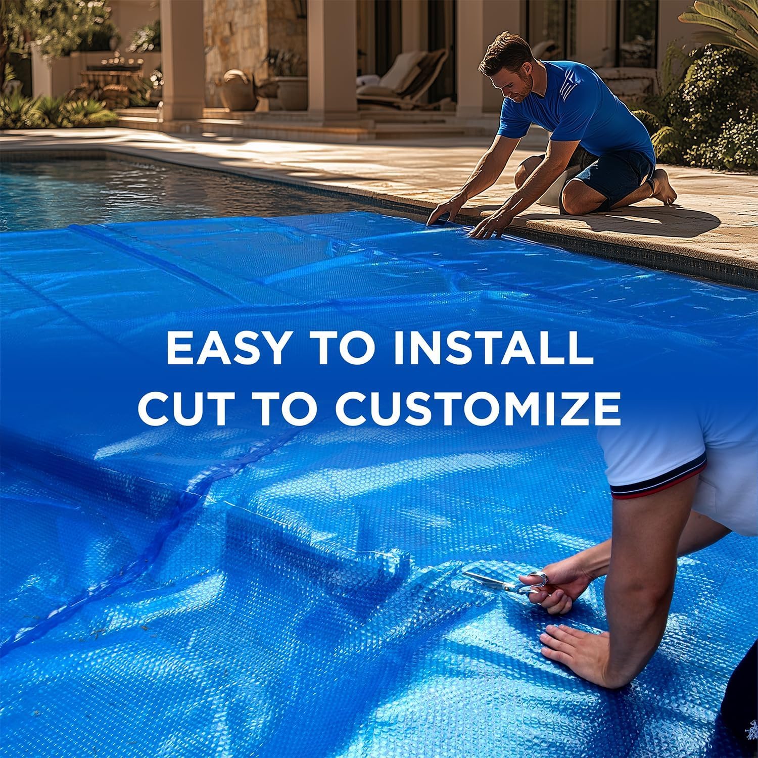 Shop Square 18 x 36 Foot Rectangle Solar Pool Cover for Inground and Above Ground Pools, 16 Mil - Premium Heavy Duty Solar Blanket for Above Ground Pool, Blue - Made in USA - Image 7