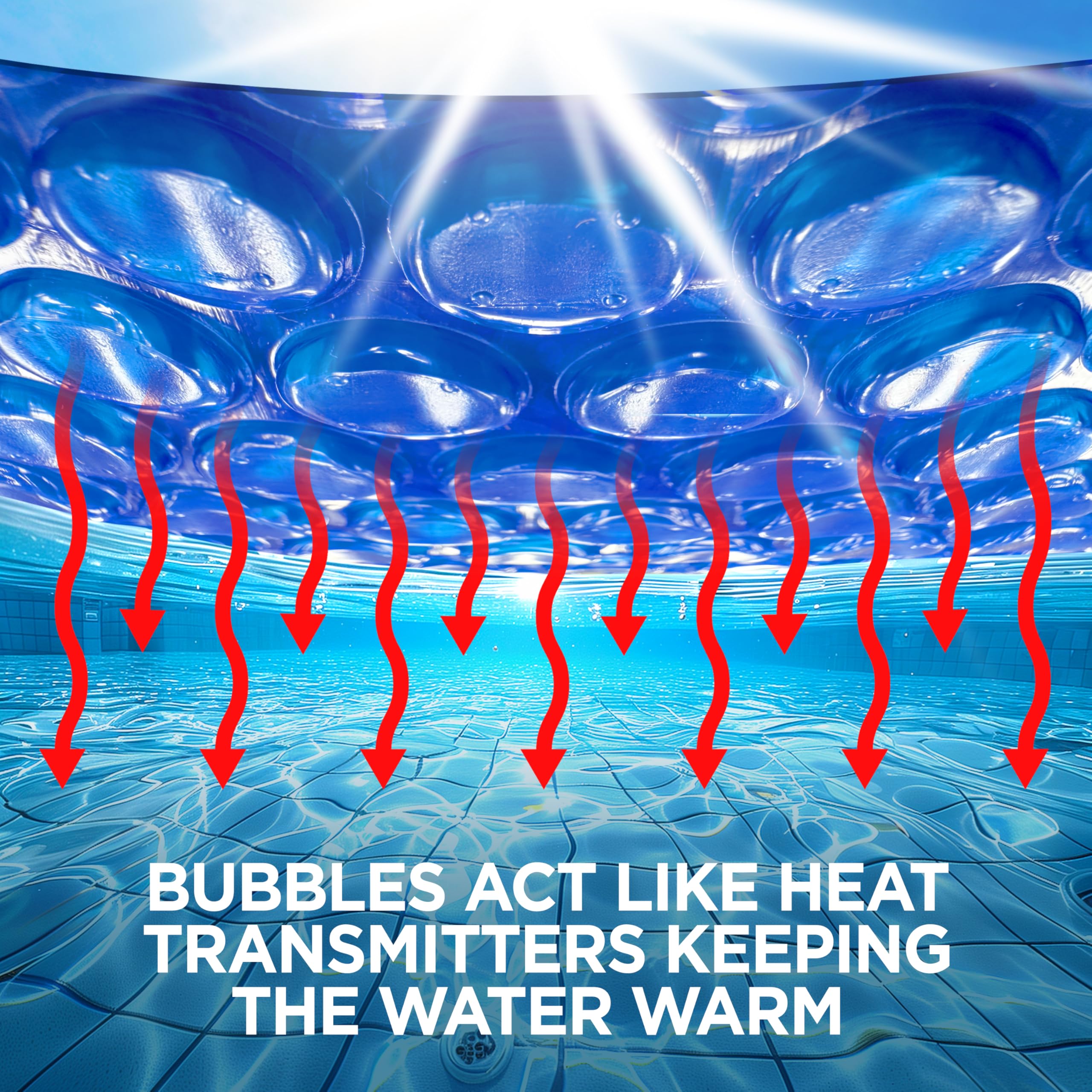 Shop Square 12 Foot Round Solar Cover for Inground and Above Ground Pools, 12 Mil - Premium Heavy Duty Solar Blanket for Above Ground Pool, Blue - Made in USA - Image 3